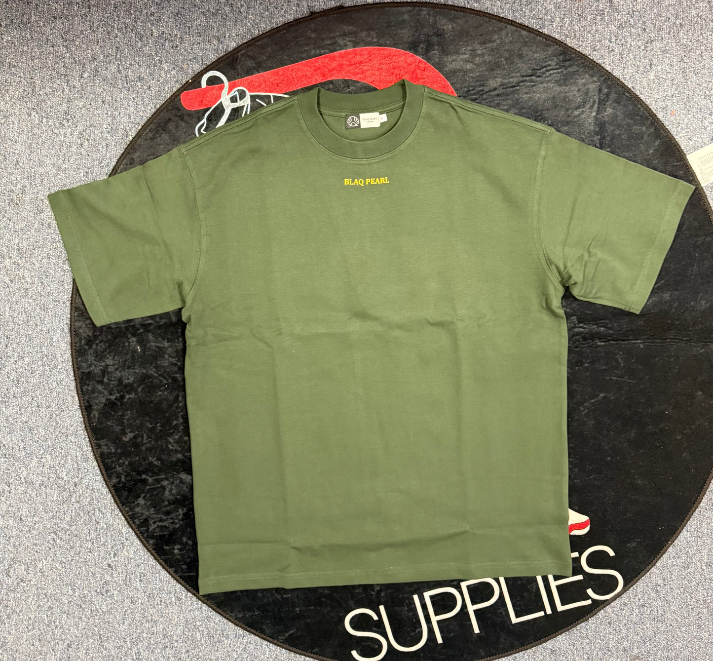 Blaq Pearl "The Countess Olive Green with Orange accent T-Shirt
