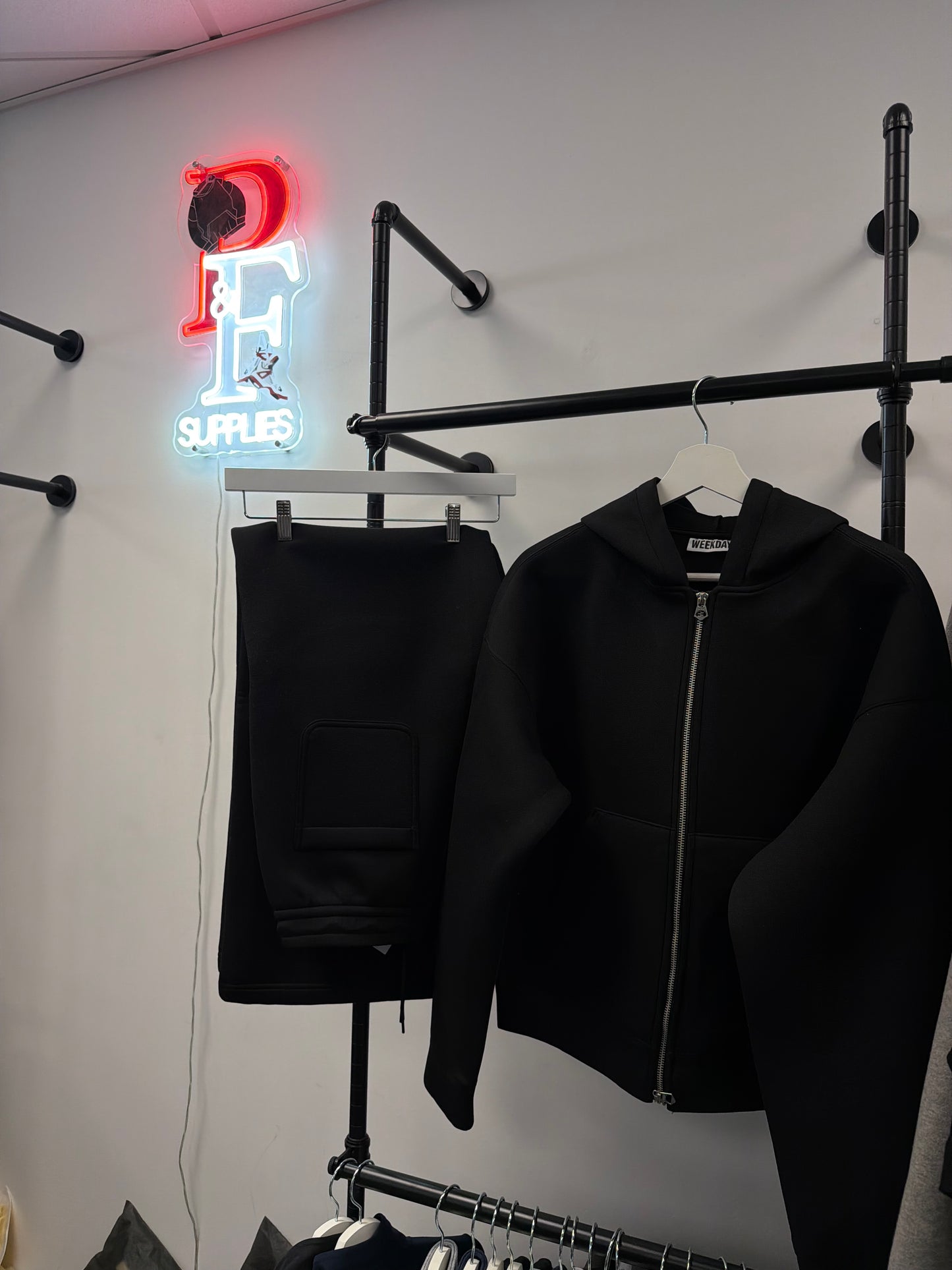 WEEKDAY SCUBA BLACK TRACKSUIT FLARED