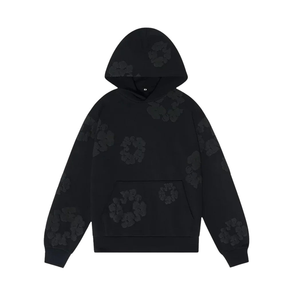 Denim Tears Cotton Wreath Hoodie "Black Monochrome"
