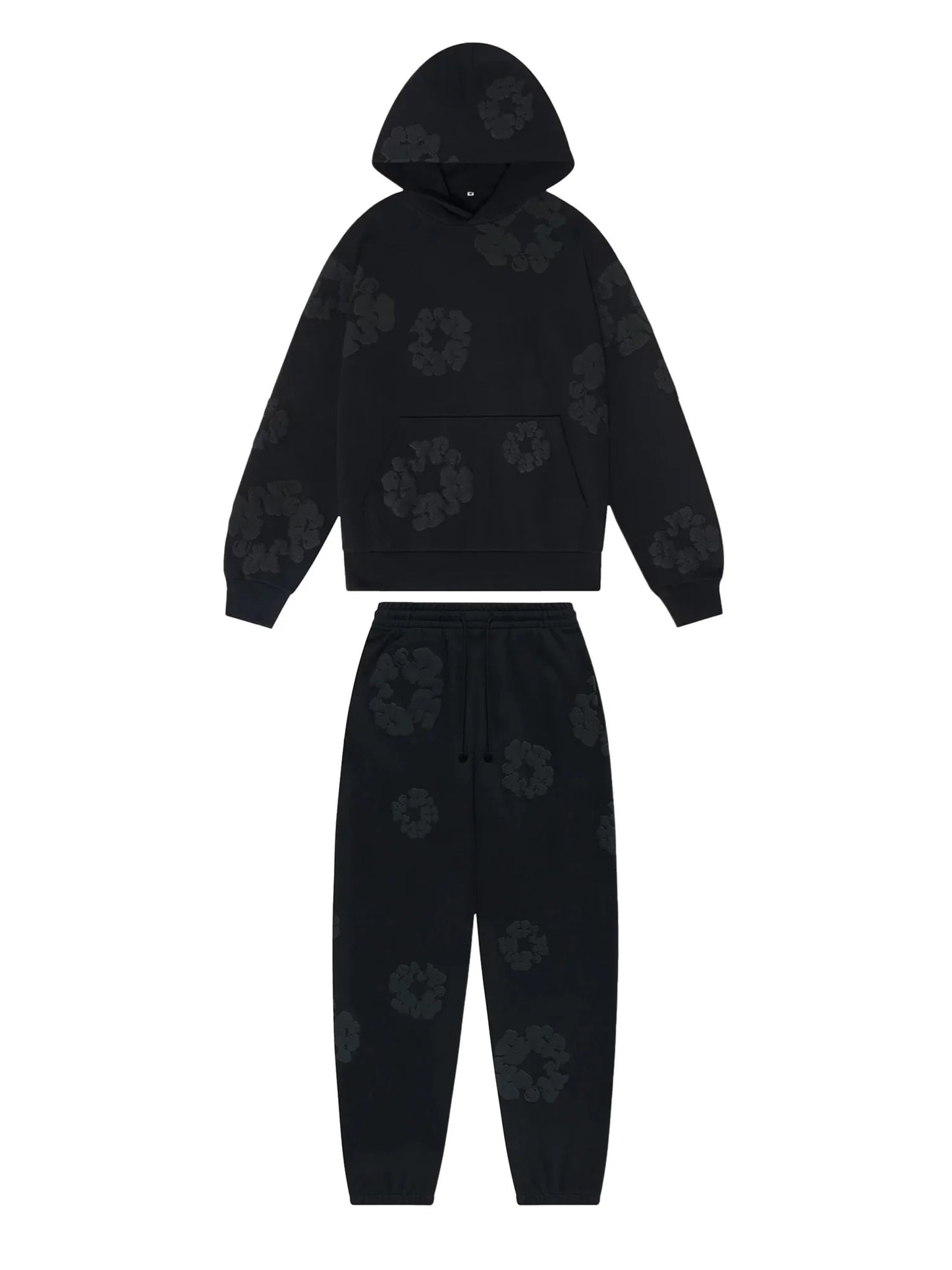 Denim Tears The Cotton Wreath Tracksuit 'Black Monochrome'