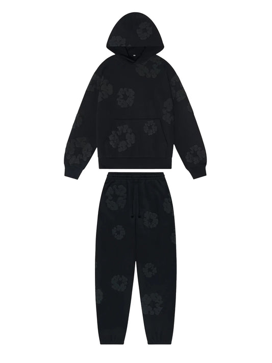Denim Tears The Cotton Wreath Tracksuit 'Black Monochrome'