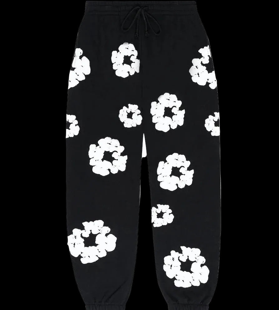 Denim Tears Cotton Wreath Joggers "Black & White"