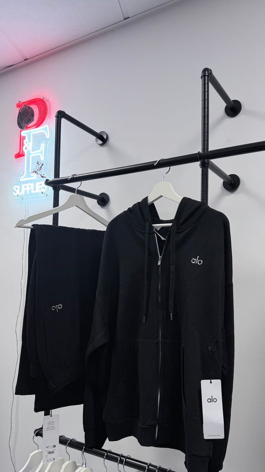 Alo Accolade Zip Black Hoodie Tracksuit