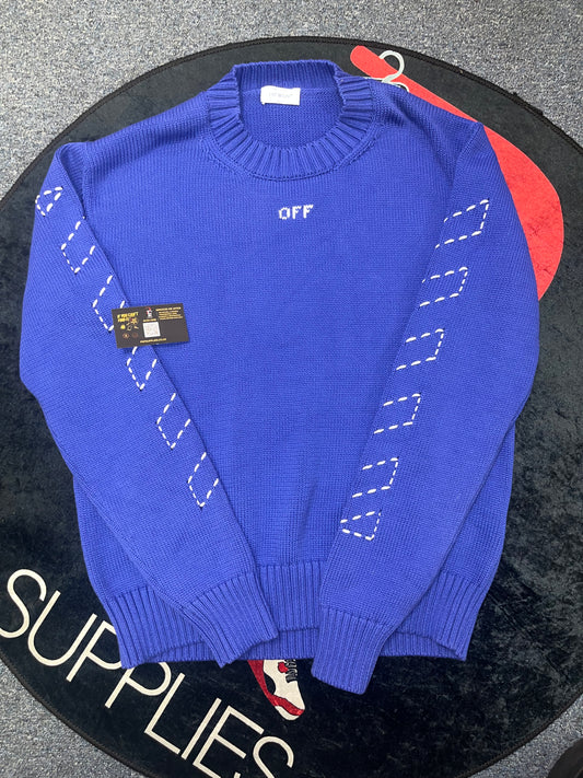 Off white blue knit jumper