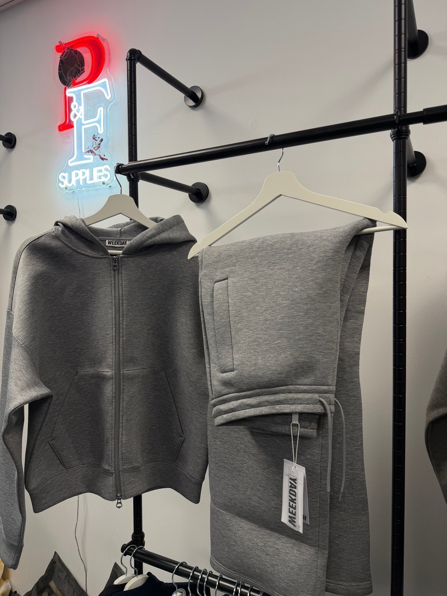 Weekday Scuba Tracksuit Flared Grey