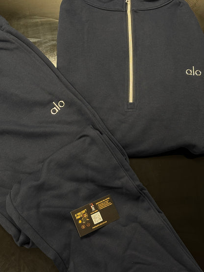 Alo Quarterzip Navy Tracksuit Flared