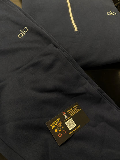 Alo Quarterzip Navy Tracksuit Flared