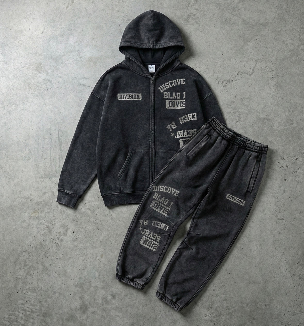 BLAQ PEARL DIVISON | Washed Zip Tracksuit