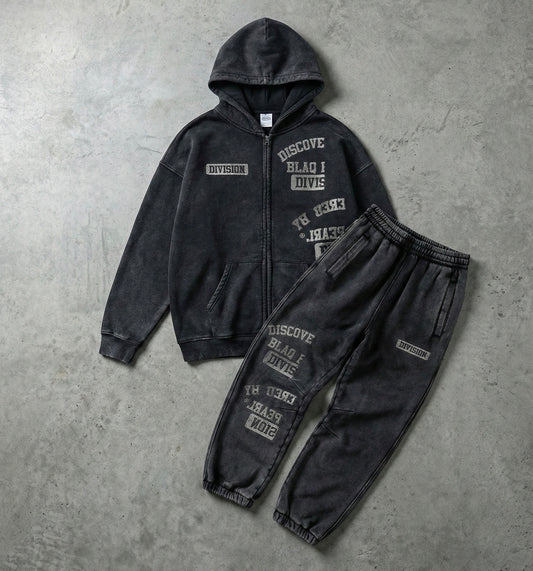 BLAQ PEARL DIVISON | Washed Zip Tracksuit