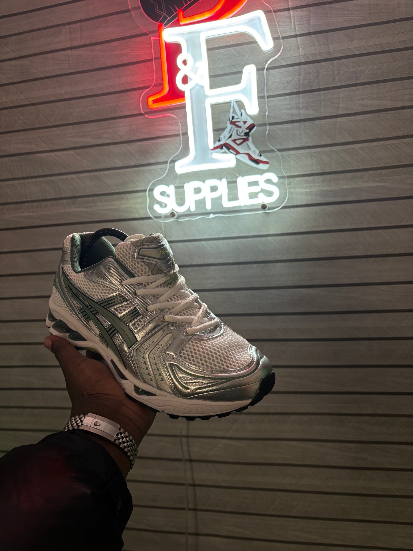 Asics Gel Kayano 14  White Slate Green