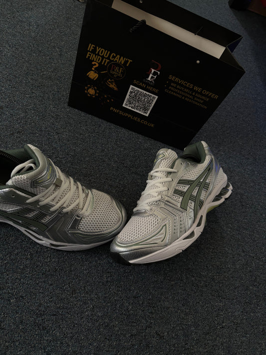 Asics Gel Kayano 14  White Slate Green
