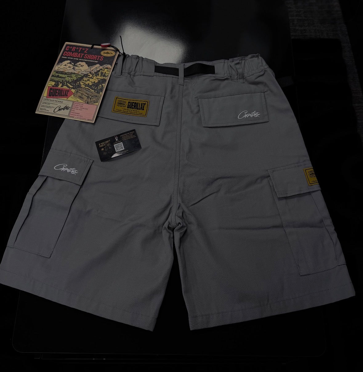 Corteiz Alcatraz Cargo Shorts Grey