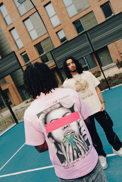 Blaq Pearl "The Countess Pastel Pink with Dark Pink T-Shirt