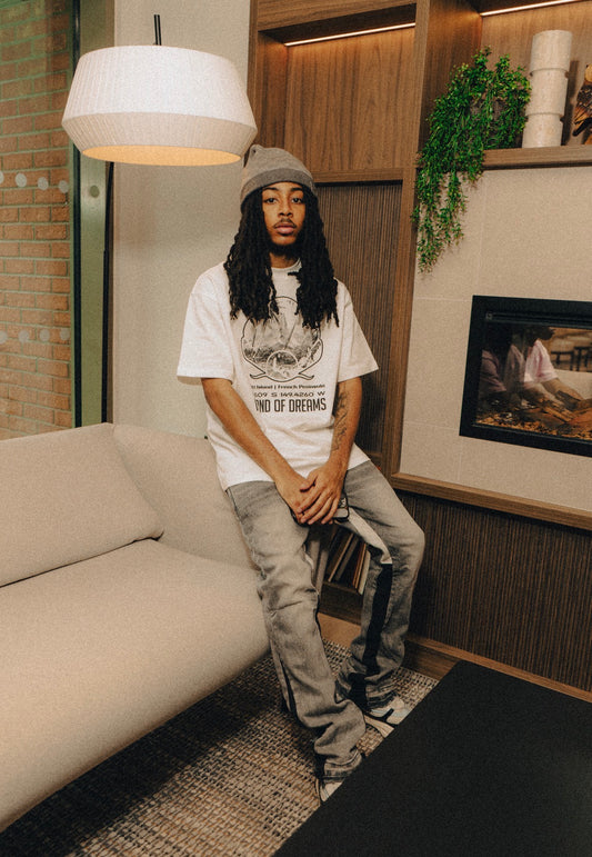 Blaq Pearl "Island of Dreams" White Oversized Graphic Tee