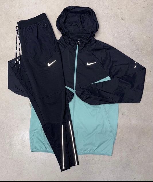 Black/Teal Windrunner Tracksuit