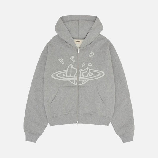 Broken Planet 'Grey Zip Up' Hoodie