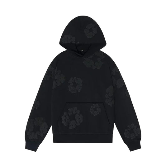 Denim Tears Cotton Wreath Hoodie "Black Monochrome"