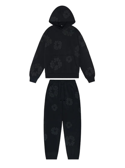 Denim Tears The Cotton Wreath Tracksuit 'Black Monochrome'