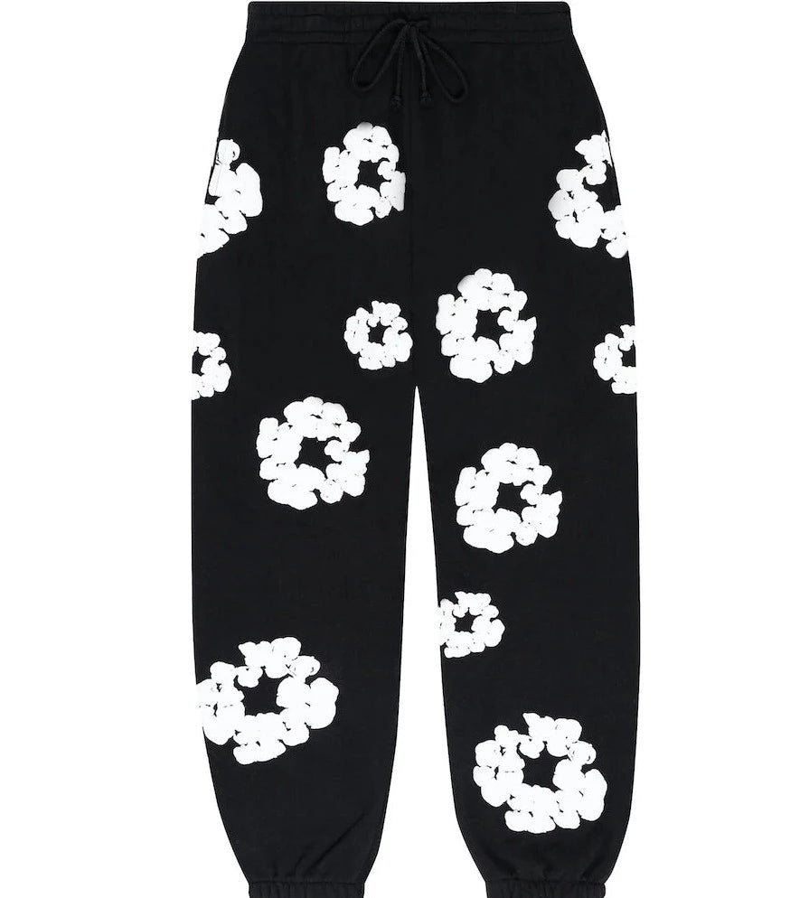 Denim Tears Cotton Wreath Joggers "Black & White"