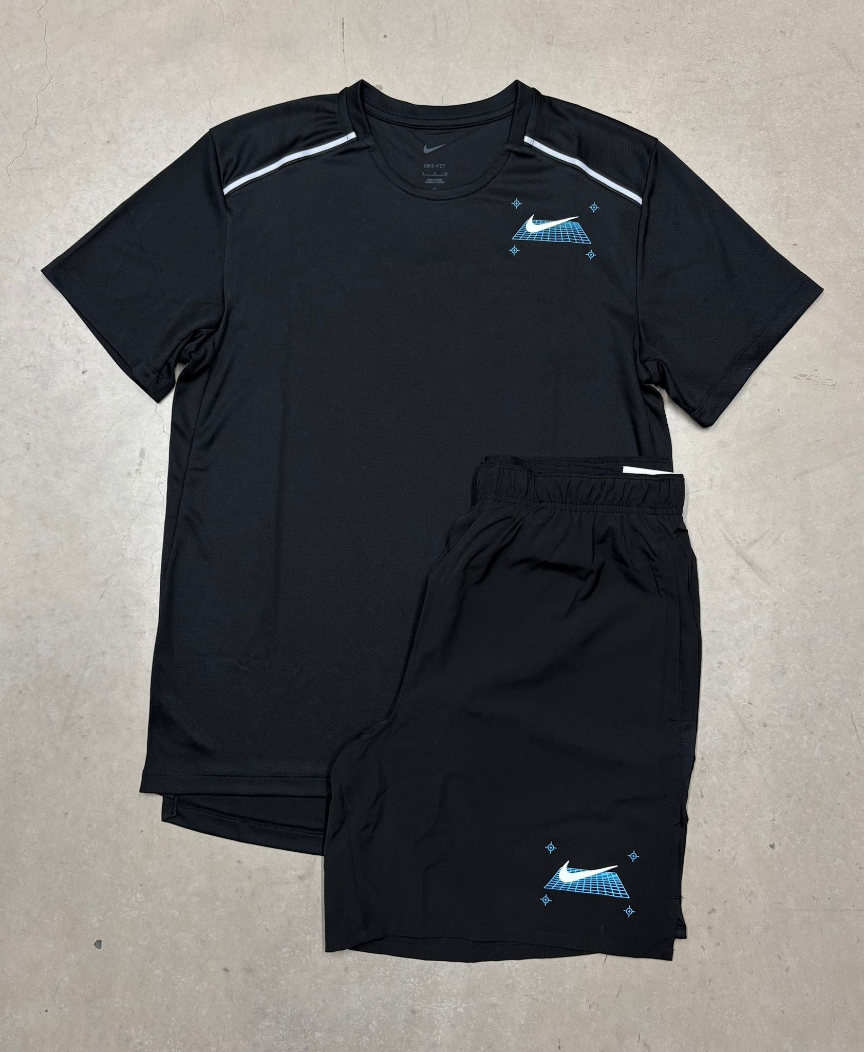 Black Blue Tick Miller Short Set