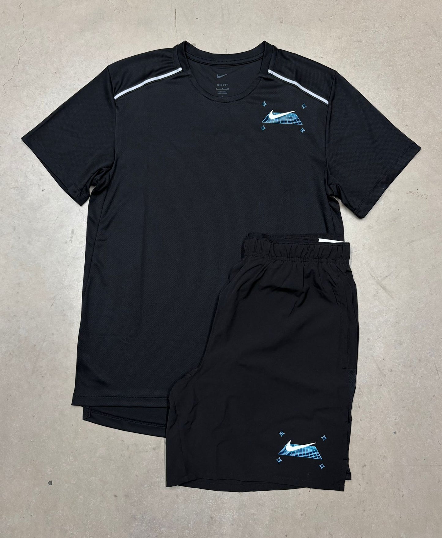 Black Blue Tick Miller Short Set