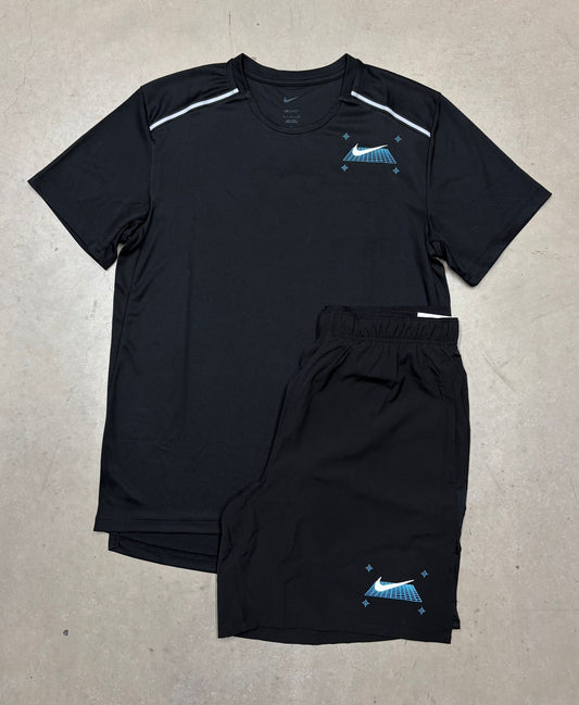 Black Blue Tick Miller Short Set