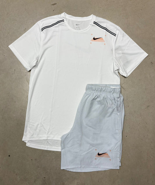 White Red Tick Miller Short Set