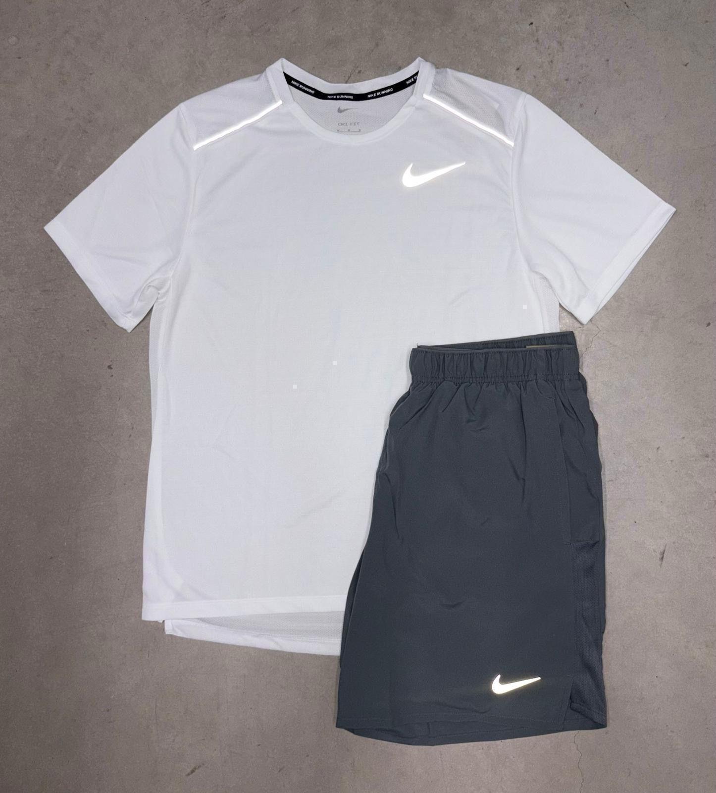 White Tee Miller Short Set