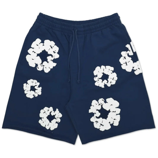 Denim Tears Cotton Wreath Navy Shorts