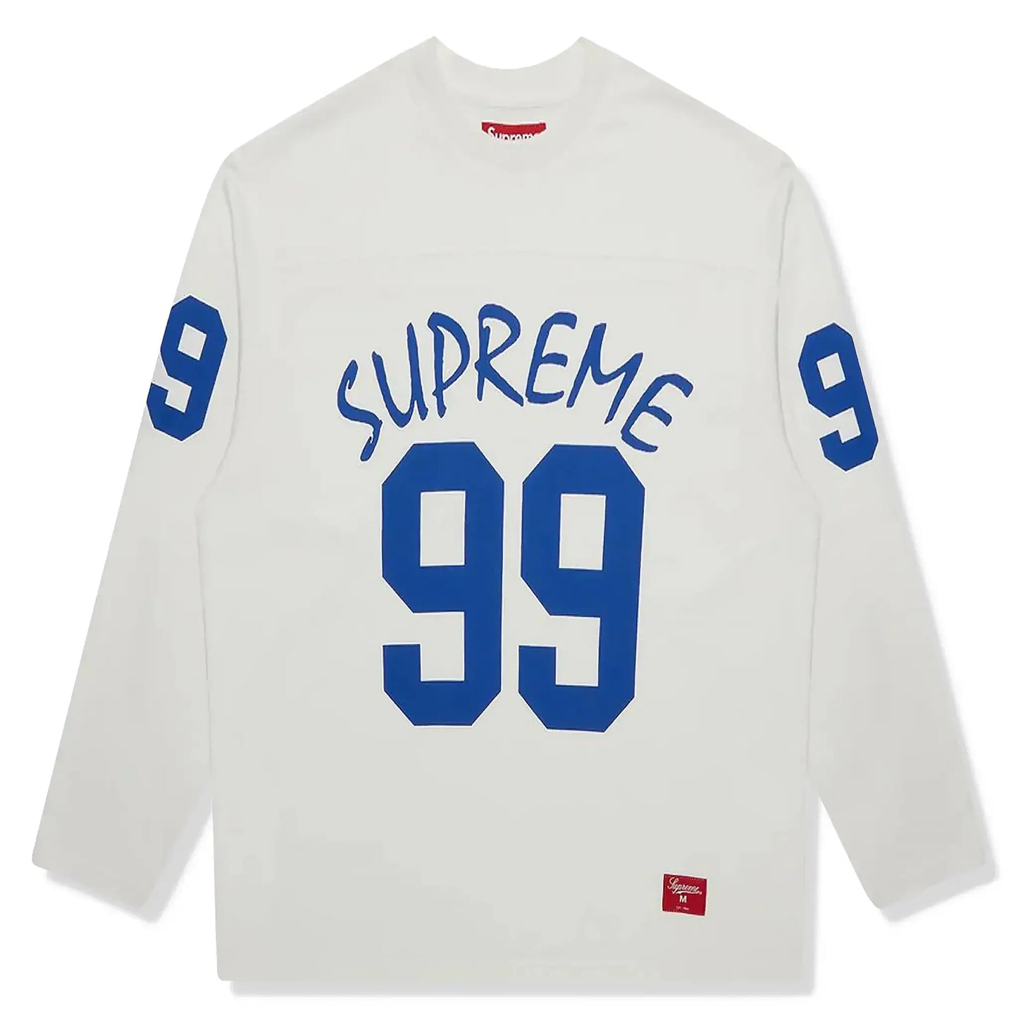 Supreme “99” White Blue Jersey Long Sleeve