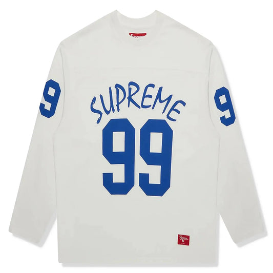 Supreme “99” White Blue Jersey Long Sleeve